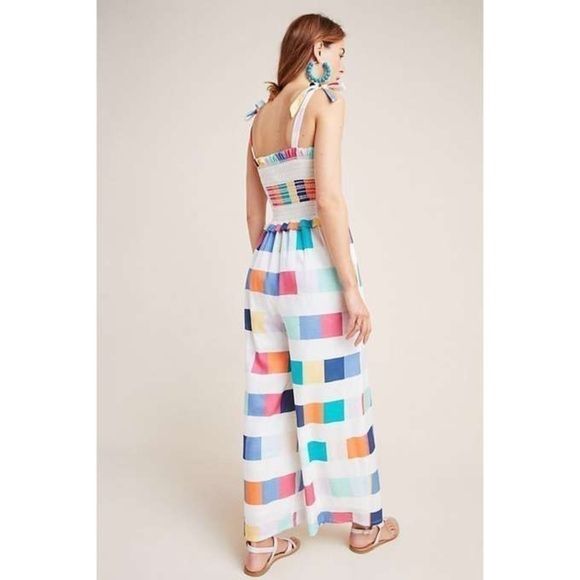 NWT Anthropologie Corey Lynn Calter Nikki Wide Leg Jumpsuit Geometric Square M - Picture 2 of 16